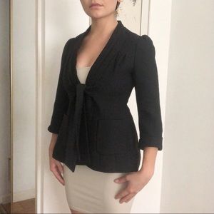 Ted Baker Black Front Tie Blazer w/ Pockets